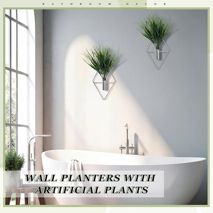 8 Pieces Silver Wall Decor Hanging Planters - Image 6