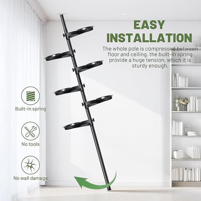 Tension Rod Plant Stand, Plant Poles - Image 7