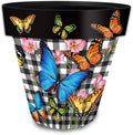 Briarwood Lane Checkered Butterflies Medium Planter by BriarwoodLane