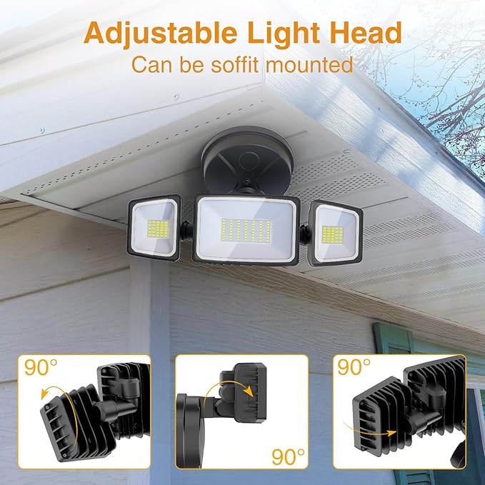 Onforu 75W Flood Lights Outdoor, 7000LM Brightness Security Lights Switch - Image 6