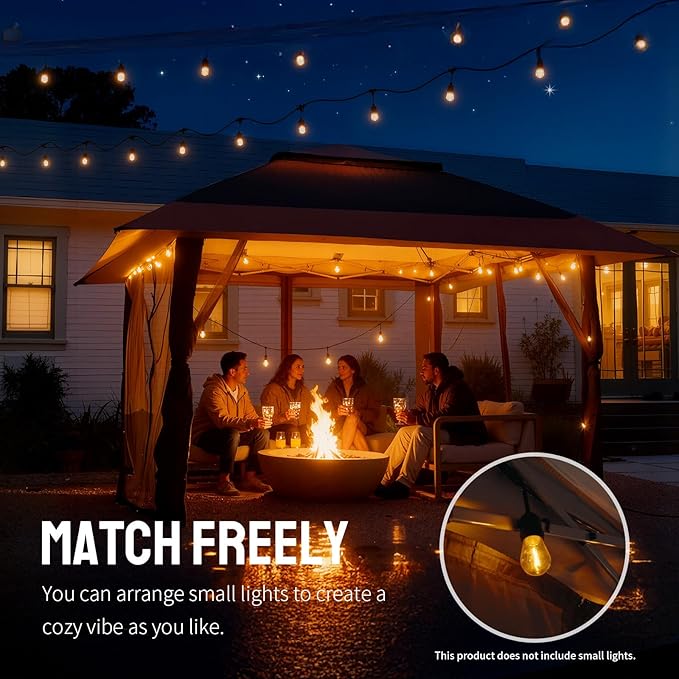 CROWN SHADES 11x11 Pop Up Gazebo, Patented One Push Outoor Canopy Tent - Image 7