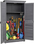 Outvita Outdoor Storage Cabinet, 63in Wooden Garden Tools Shed by Outvita
