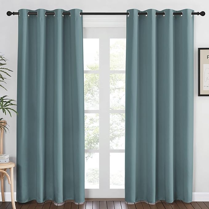 NICETOWN Blackout Greyish Blue Curtains & Drapes by NICETOWN
