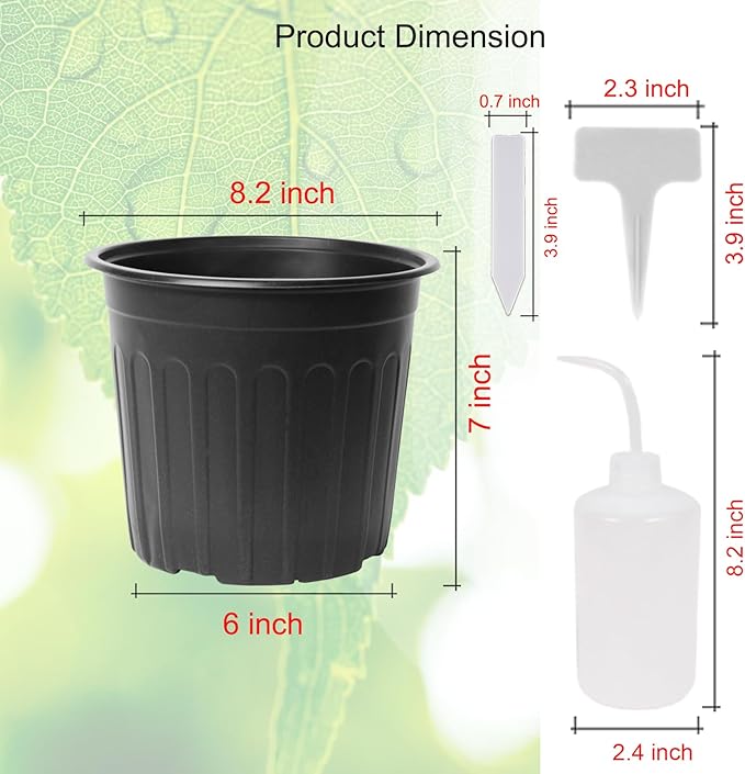60-Pack 2 Gallon Flexible Plastic Plant Pots - Image 4