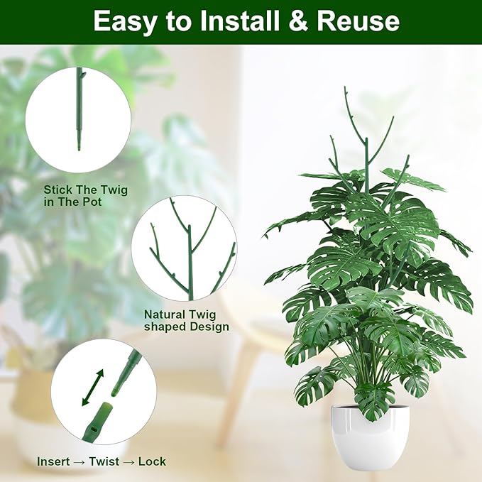 10 Pack Stackable Monstera Plant Support, Garden Stakes - Image 4