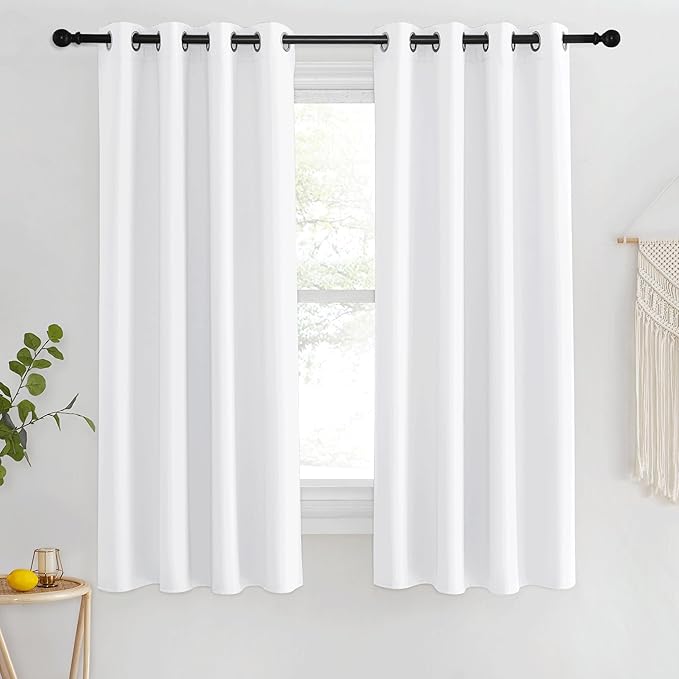 NICETOWN White Room Darkening Curtain 63 inches Long by NICETOWN