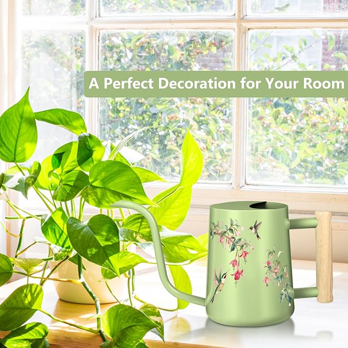 Watering Can Indoor Plants, 35oz Small Stainless Steel Metal Watering Can - Image 4