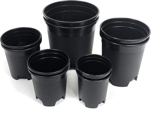 10 Pack Plastic Black Plant Pots Nursery Gardening Planters 4 in to 7.5 Inch - Image 2
