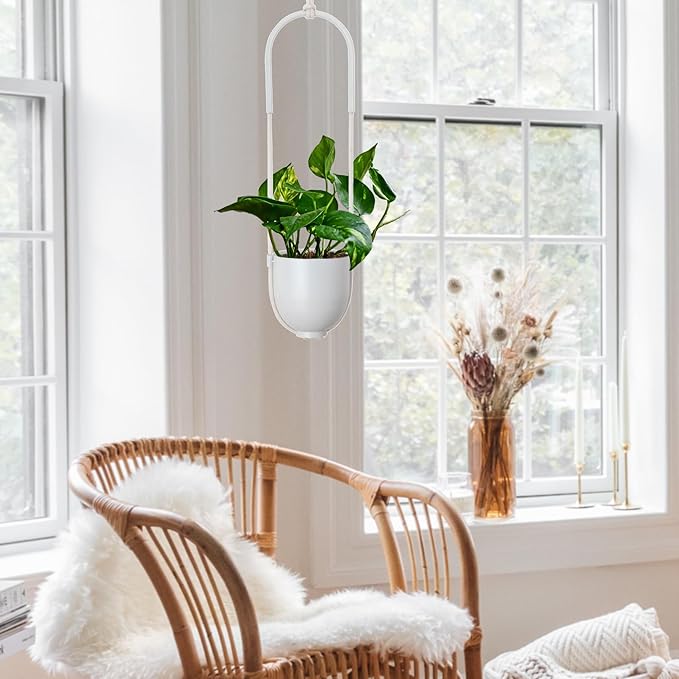 Boho Hanging Planter for Indoor Outdoor Plants Modern Wall and Ceiling Hanging - Image 5