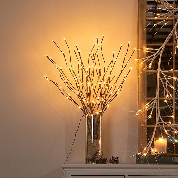 Vanthylit 3PK 30" Brown Lighted Twig Branches Pathway Light 60 LED Warm White - Image 7