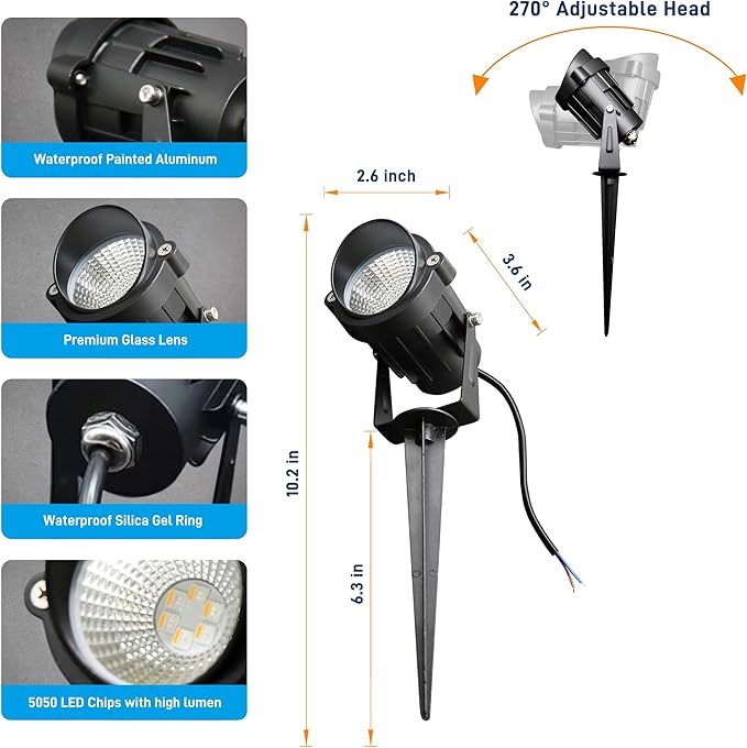 Halloween Christmas Landscape Lights 12W RGBW Outdoor Spot Lights - Image 8