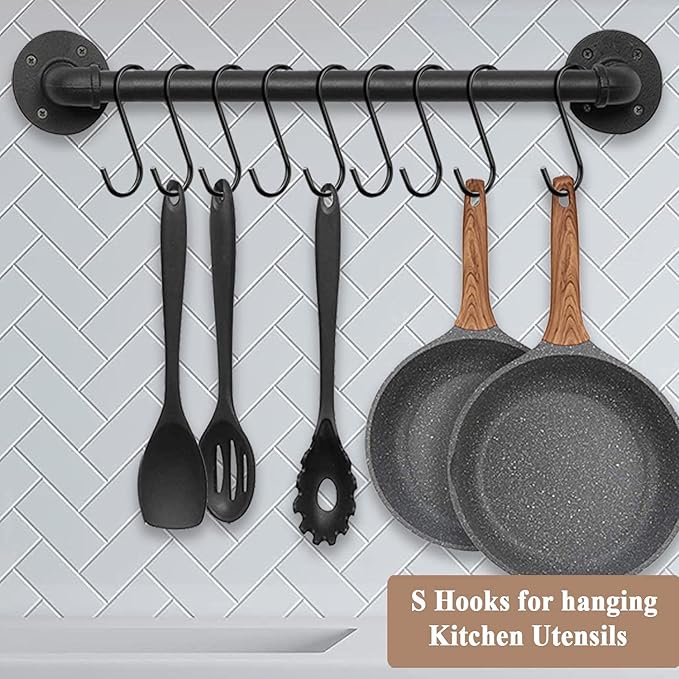 30 Pack 3.7 inch Length S Hooks Black Steel S Shaped Hooks - Image 4