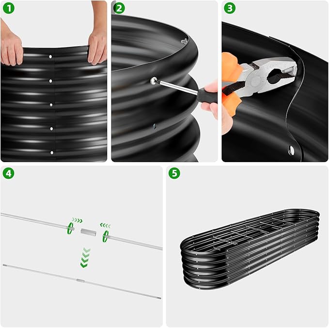 Land Guard 8×2×1.5ft Galvanized Raised Garden Bed Kit, Raised Garden Boxes - Image 4