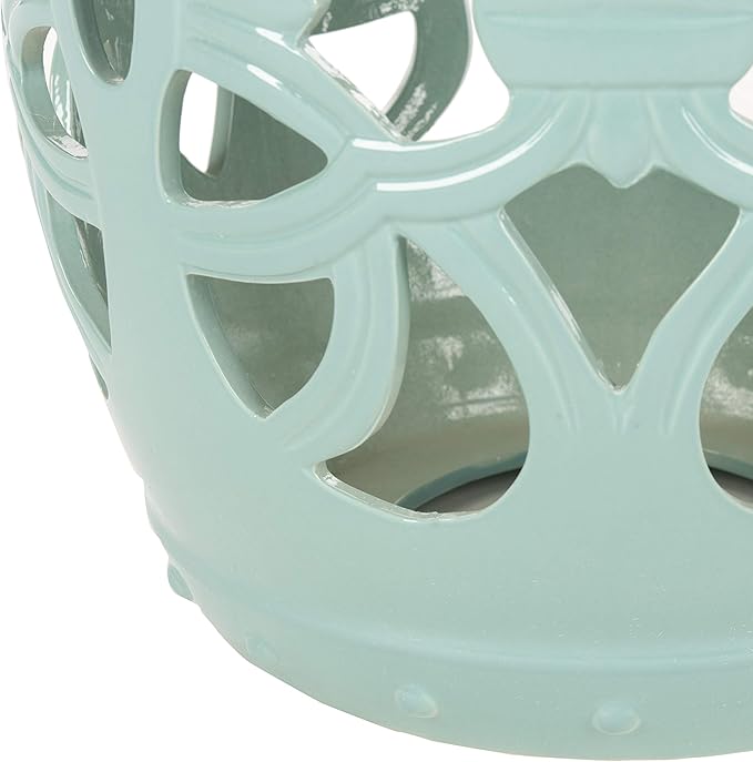 Safavieh Imperial Vine Ceramic Decorative Garden Stool, Light Blue - Image 7