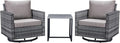 Belord Outdoor Bistro Set 3 Piece Wicker Swivel Rocker Patio Chairs, Oversize by Belord