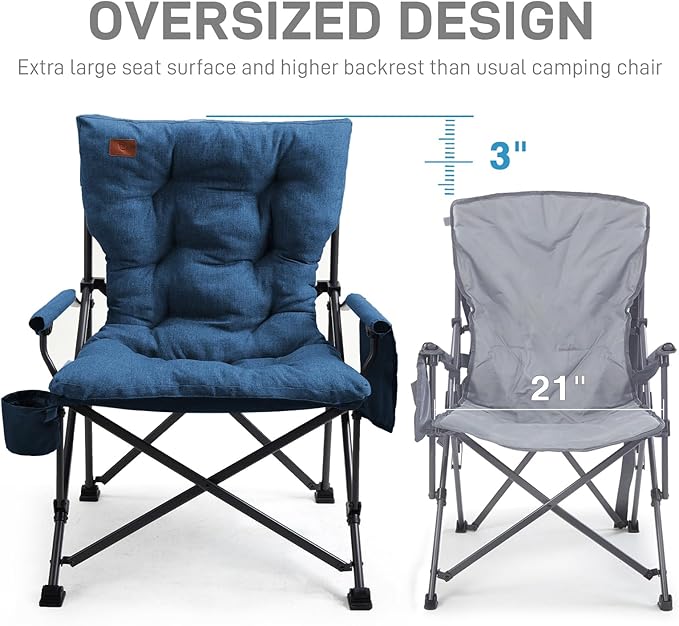 EVER ADVANCED Padded Oversized Folding Camping Chair - Image 3