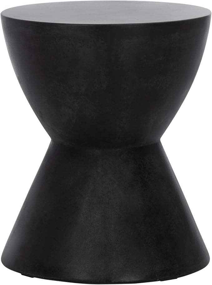 Safavieh Outdoor Athena Black Modern Concrete Round Accent Table by SAFAVIEH