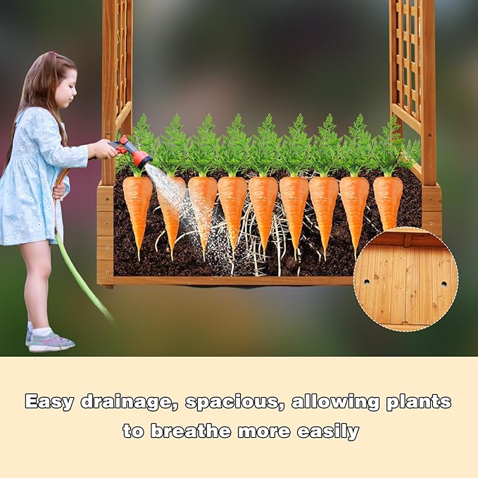 Raised Garden Bed Wooden Patio Planter - Image 5