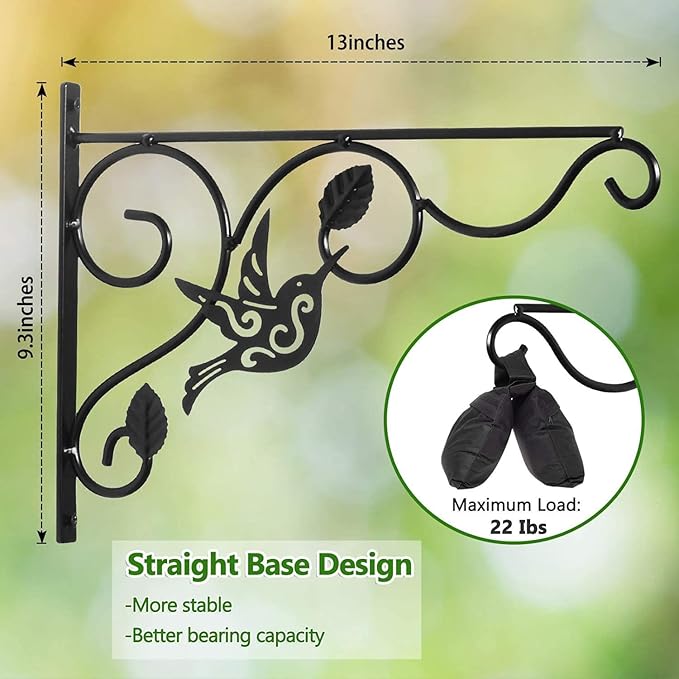 Hanging Plants Bracket, 4 Pack 12 inch Wall Planter Hook - Image 5
