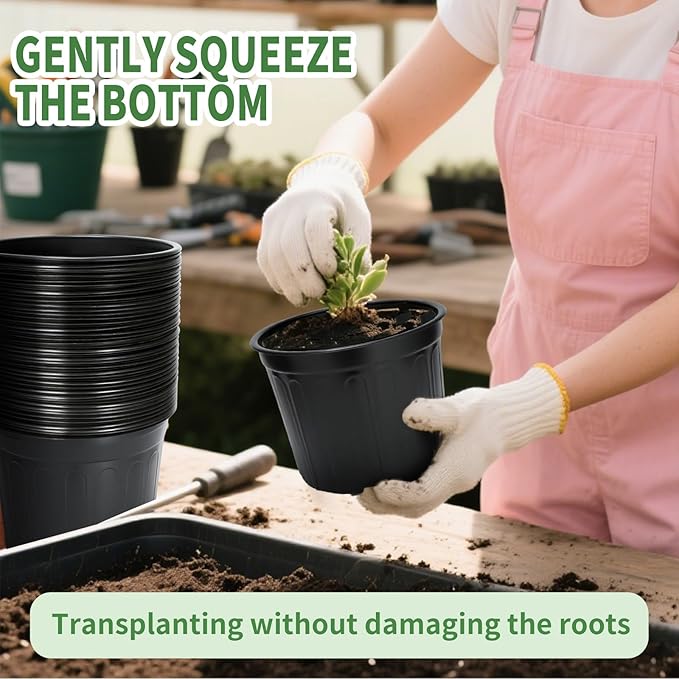 40 Pack 3 Gallon Nursery Plant Pots, 10 Inch Plastic Garden Flower Seedling - Image 8