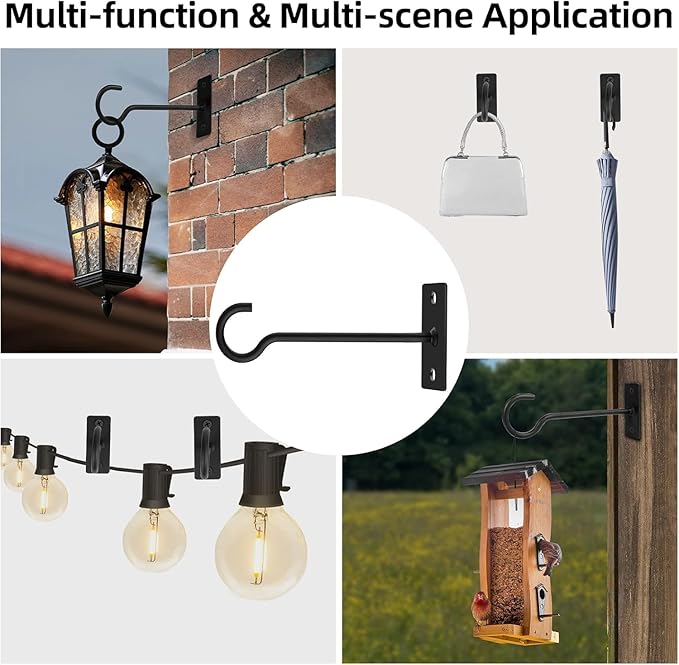 Plant Hooks 6in 30Pack Hanging Plant Bracket Metal Plant Hanger Black - Image 5