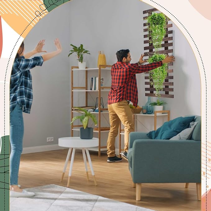 Weysat 4 Pcs Wall Planter Wooden Orchid Hanging Planter - Image 6