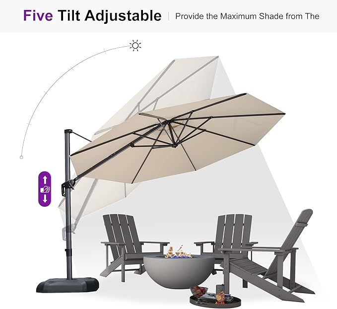 PURPLE LEAF 11 Feet Patio Umbrella - Image 8