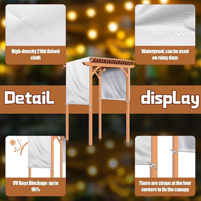 Universal Pergola Replacement Canopy Outdoor Canopy Shade Cover Waterproof - Image 3