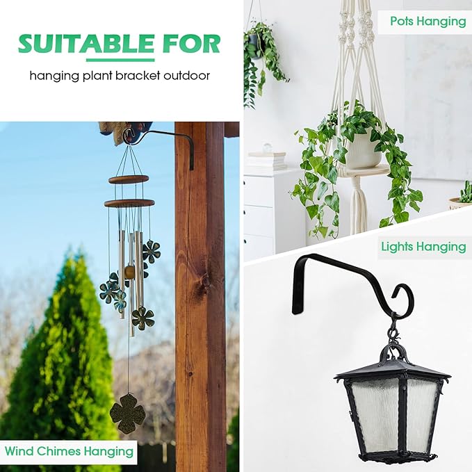 12 Pack Hanging Plant Bracket 7.3 Inches Metal Hook Decorative Straight Hanger - Image 5