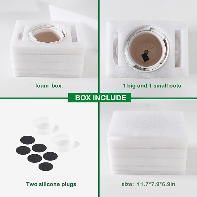 Docrin Ceramic Plant Pots Indoor, 6.6 + 5.5 Inch Planters - Image 3