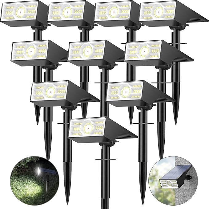 Solar Spot Lights Outdoor, 10 Pack/56 LED Outdoor Lights by Katipeal