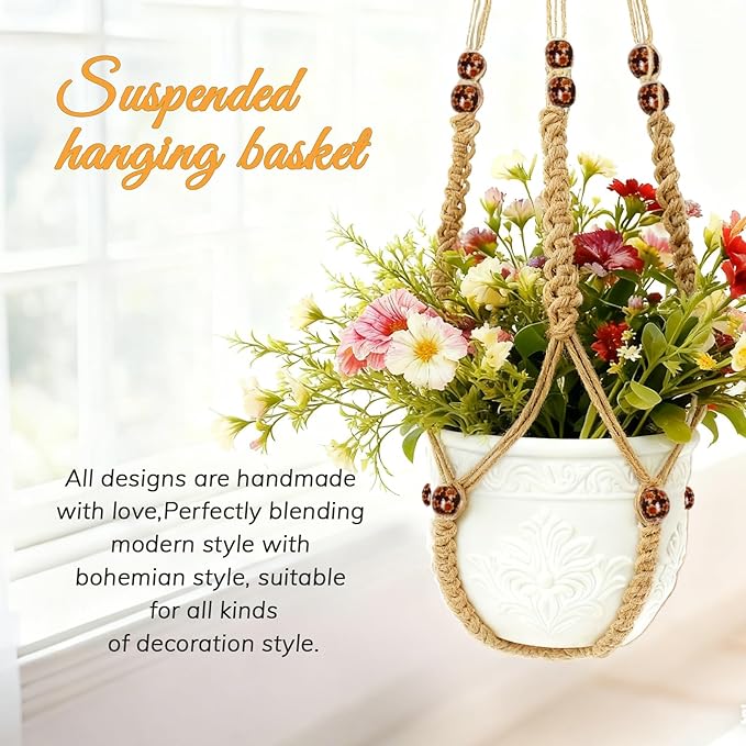 35 Inch Macrame Plant Hanger, Large - Image 2
