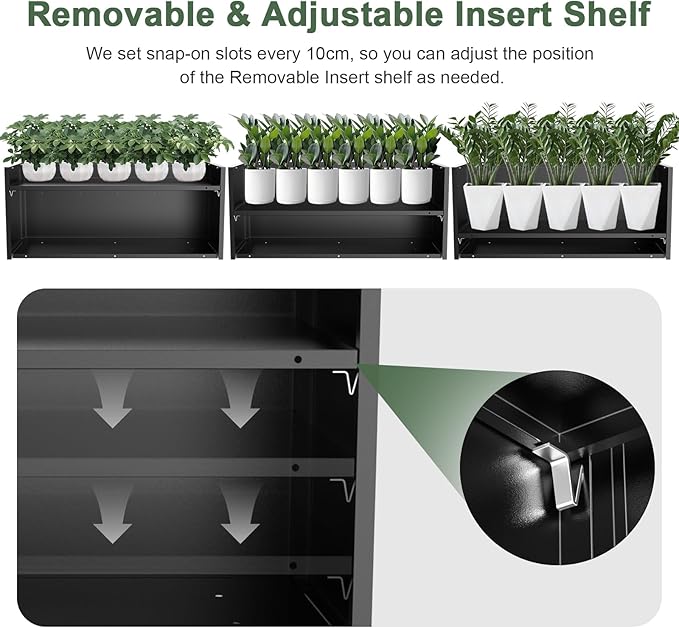 Long Metal Planter Box for Outdoor Plants 15" W x 38" L x 16.25" H, Heavy Duty - Image 4