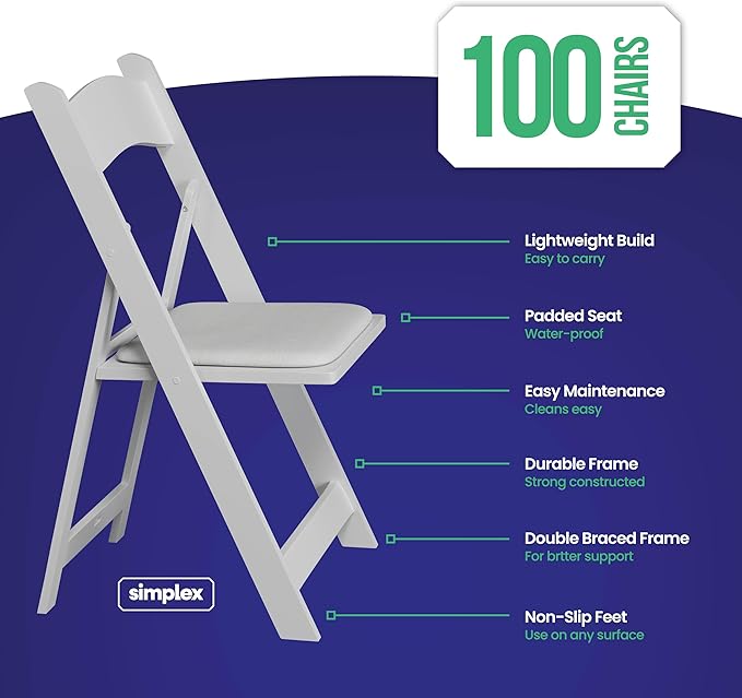 SIMPLEX 100 White Resin Stackable Chairs - Image 3