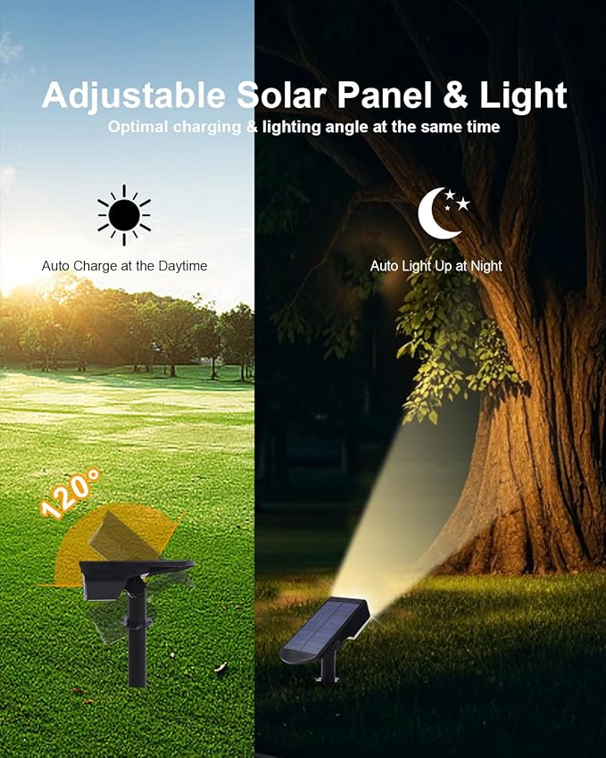 4 Pack Solar Powered Outdoor Spot Lights Outside Waterproof 20 LEDs Landscape - Image 3