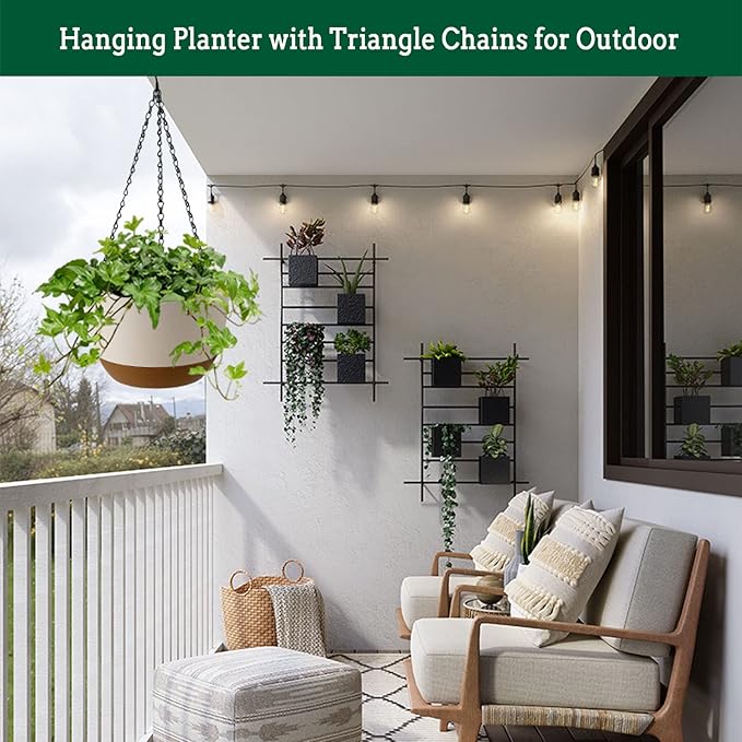 Hanging Planters for Indoor Plants, 2 Pack 10 Inch Self Watering Pots - Image 4