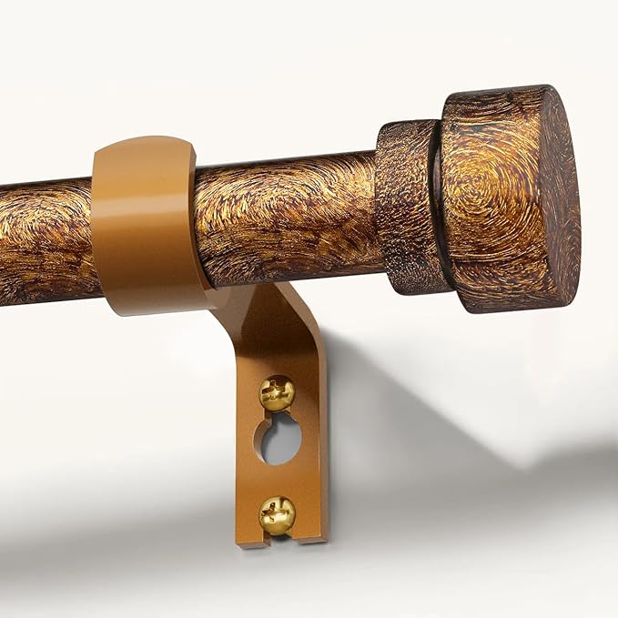 Retro Gold Curtain Rods for Windows 66 to 120 Inches Adjustable Length Heavy by Unknown