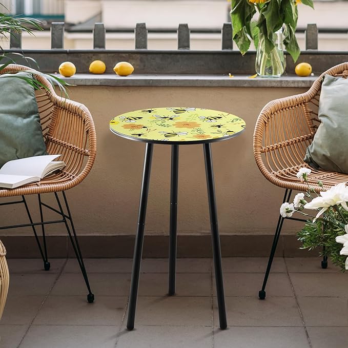 Metal Outdoor Side Tables Set of Two Small Outside Round End Table - Image 8