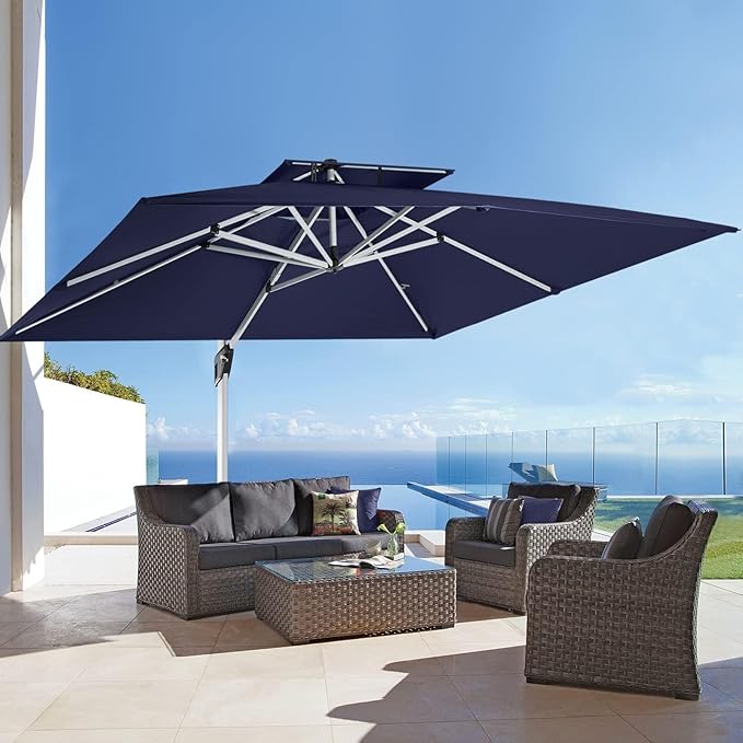 ABCCANOPY Patio Umbrella Cantilever Double Top Outdoor Offset Umbrella - Image 9