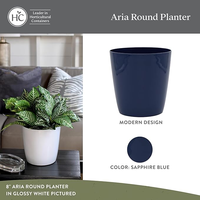 The HC Companies Aria Round Self-Watering Pot - Image 2