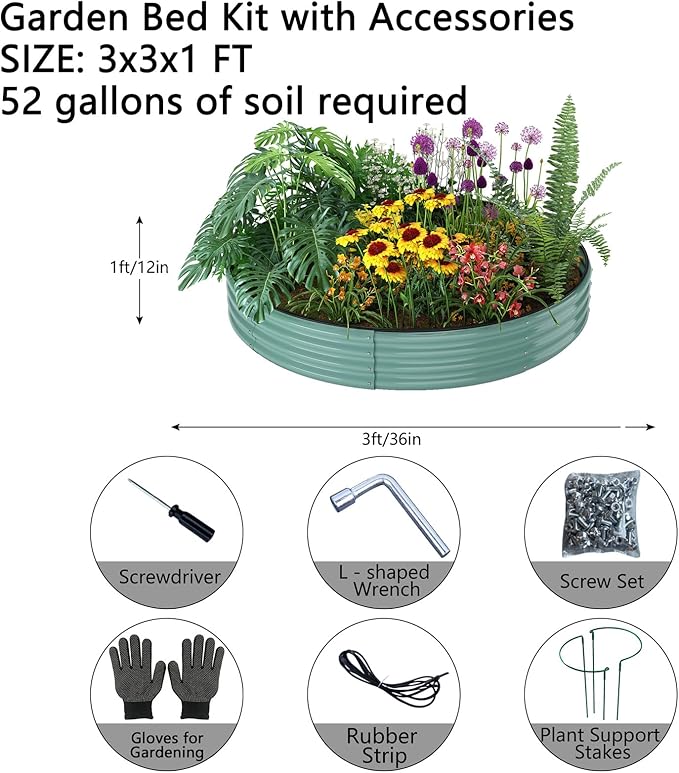 Galvanized Metal Planter Raised Garden Bed Kit - Image 2