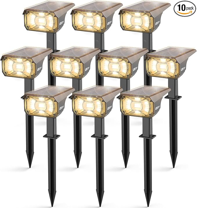 Solar Spot Lights Outdoor Landscape Lights, IP65 Outdoor Waterproof Spotlights by LEREKAM