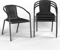 Amopatio Outdoor Dining Chairs Set of 4, Stackable Patio Chairs, Rattan Wicker by Amopatio