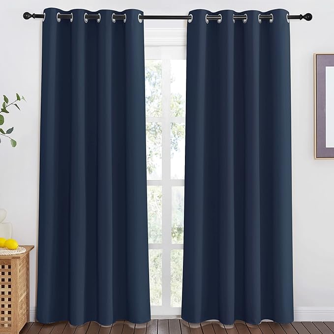 NICETOWN Navy Blue Blackout Window Curtain - Image 2