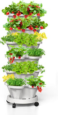 Strawberry Vertical Planters, 6 Tiered Stacking Tower Garden, Stackable Herb by Tectsia