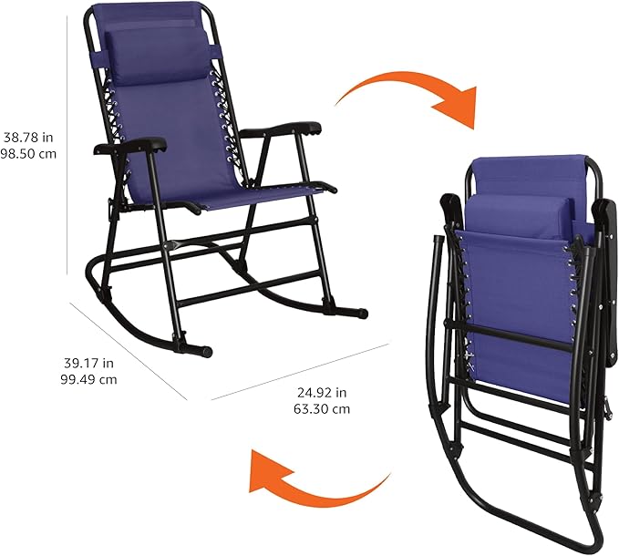 Amazon Basics Outdoor Portable Folding Rocking Chair - Image 7