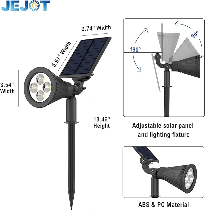 Solar Lights Outdoor Waterproof IP65, 6500K Super Bright LED, 2 Lighting Modes - Image 9