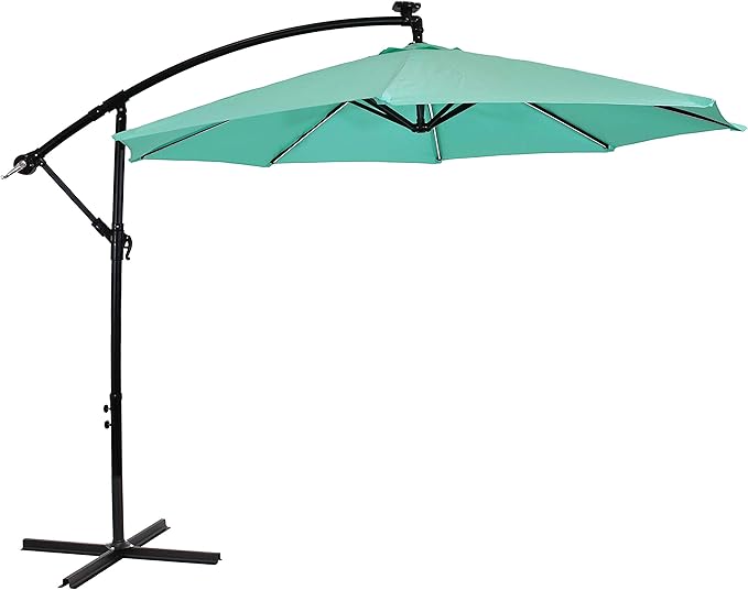 Sunnydaze 10' Solar Offset Patio Umbrella by SunnydazeDecor