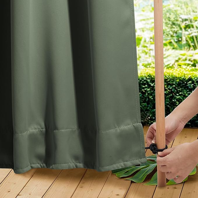 NICETOWN 2 Panels Weighted Blackout Outdoor Curtains - Image 7