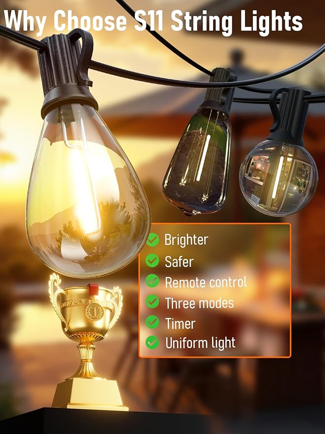luckystyle 150FT LED Outdoor String Lights - Image 4